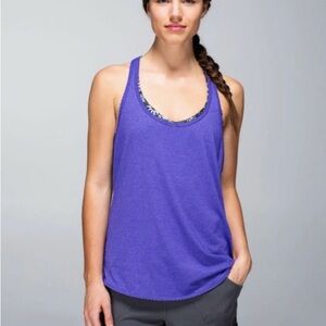 Lululemon Athletica 105 F Singlet Heathered Bruised Berry Cotton Tank Top SIZE M